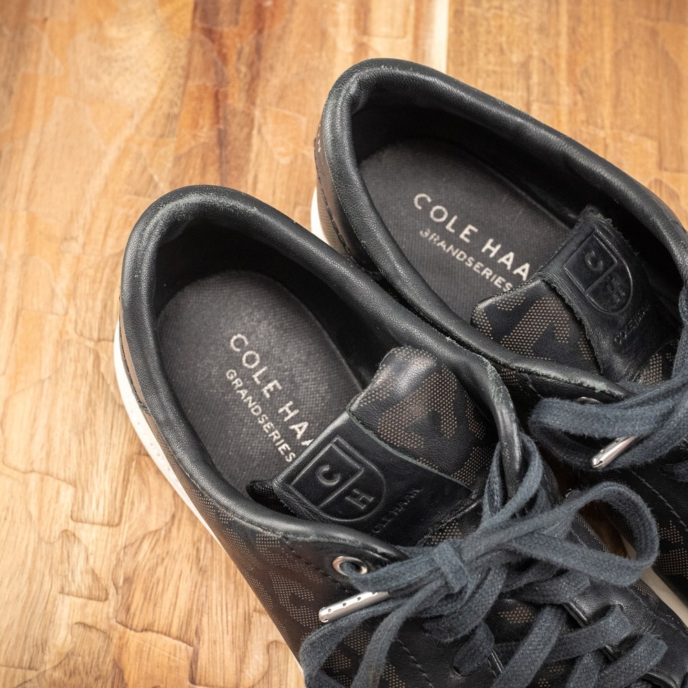 Cole Haan Womens GrandPro Tennis Shoes Size 9.5 Black Leather Sneakers Low Top - Picture 7 of 8